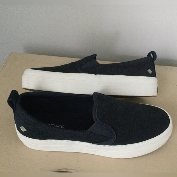 Sperry Crest Platform Navy Snake Size 8 - Picture 3 of 9